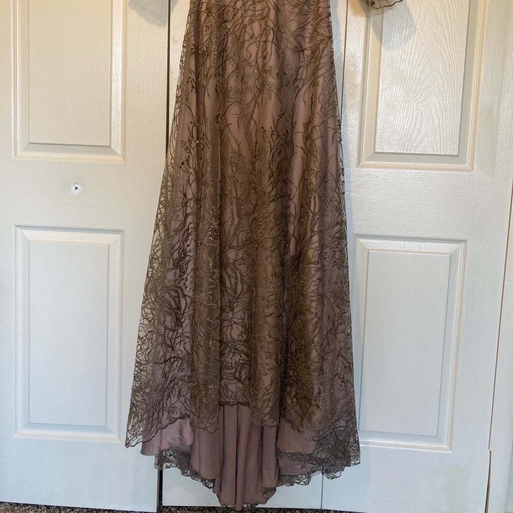 Kanwal Malik Moestaram Pakistani Indian Formal Wedding Dress Gold Brown Mocha - Picture 7 of 13
